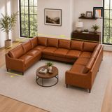  Sofa U cao cấp UT91 Abbot dài 3m4 bọc da đẹp 