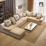  Bộ ghế sofa U đẹp UT53 Coulang dài 3m màu be hiện đại 