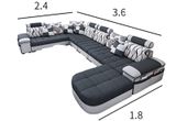  Ghế sofa U sang trọng UT38 Marula dài 3m6 cho gia đình 