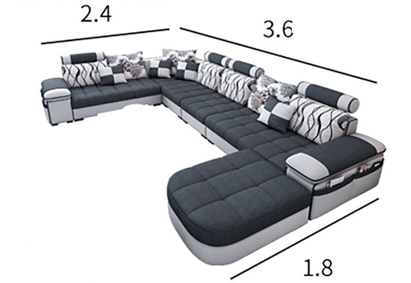  Ghế sofa U sang trọng UT38 Marula dài 3m6 cho gia đình 