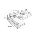  Bộ ghế sofa phòng khách lớn KT7 Hady phối màu vải nỉ mềm 