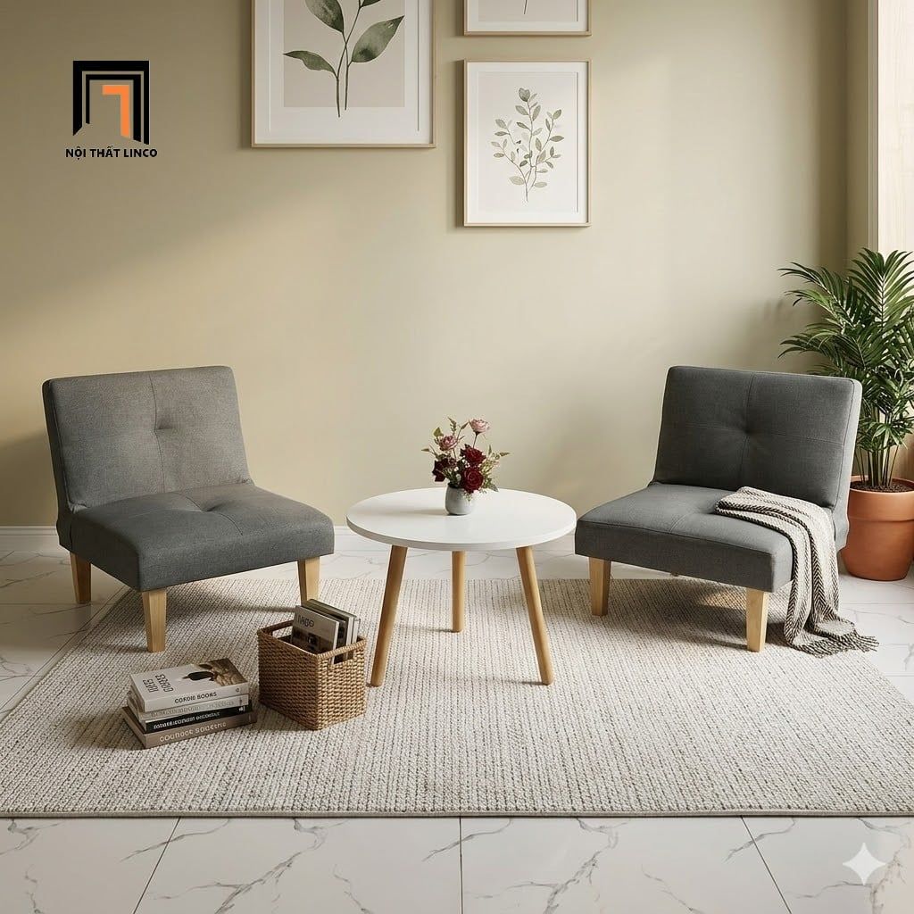  Ghế sofa đơn màu xám đen DL3 GBL1 nhỏ gọn giá rẻ 