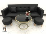  Bộ ghế sofa giường đa năng GBL2 da giả màu đen dài 2m 
