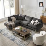  Ghế sofa U giá rẻ UT48 Verona 3m x 2m nỉ xám đen 