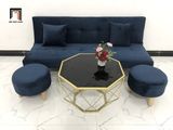  Bộ ghế sofa giường bed 1m7 GBL1 xanh đậm vải nhung nhỏ gọn 