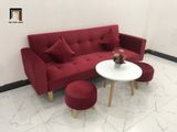  Bộ ghế sofa giường đa năng GBL2 2m màu đỏ vải nhung giá rẻ 
