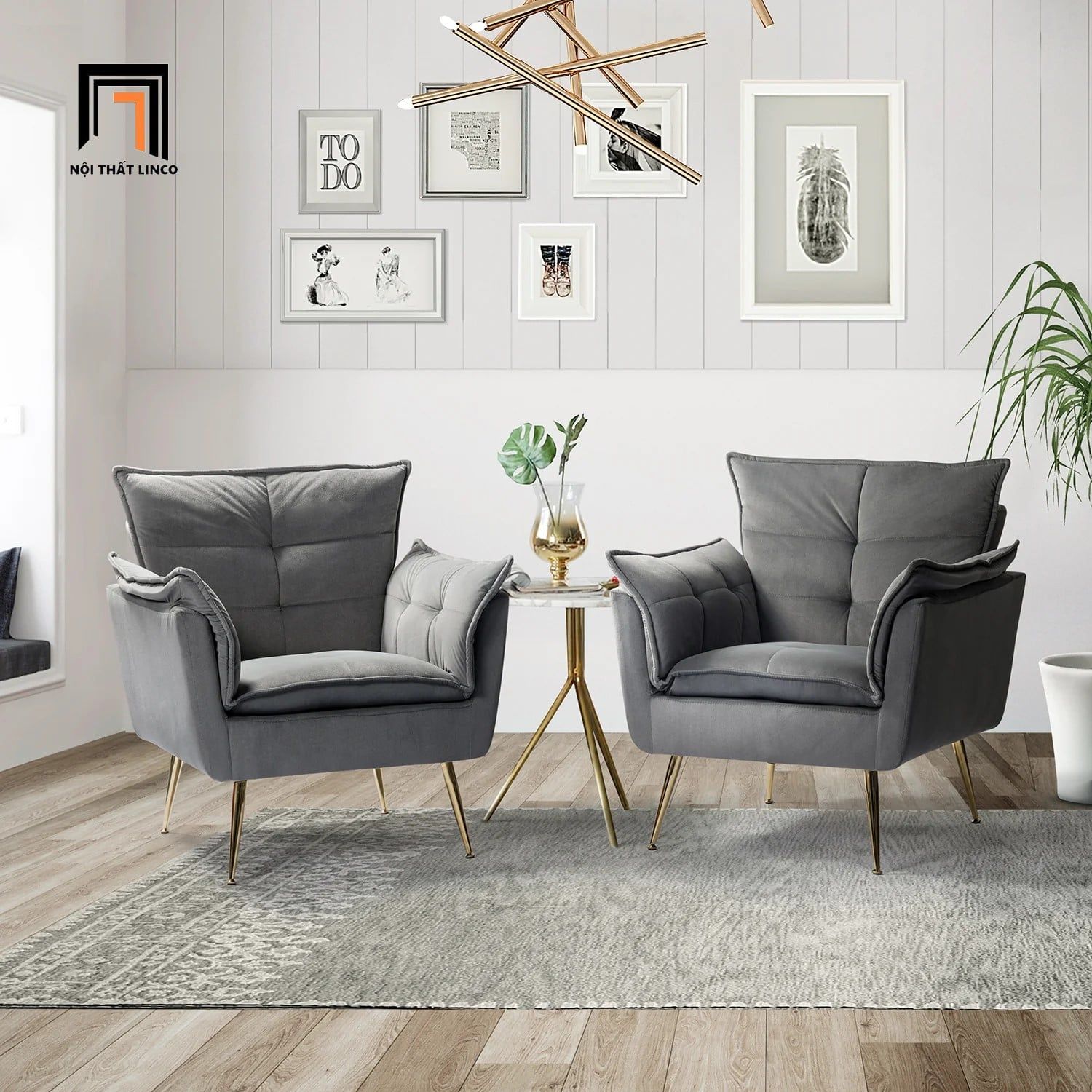  Ghế sofa đơn cho sảnh chờ DT4 Toulouse vải nhung cao cấp 