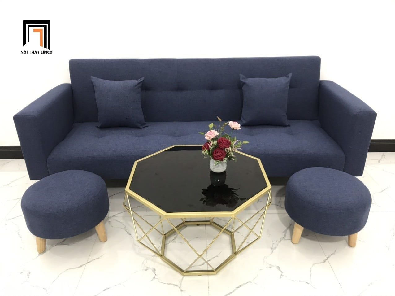  Bộ ghế sofa giường nằm 2m GBL2 thông minh màu xanh đậm 