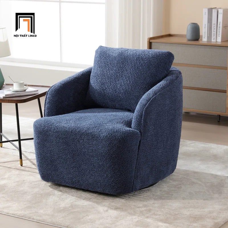  Ghế sofa đơn màu xanh lá vải lông cừu DT90 Dalbert nhỏ gọn 