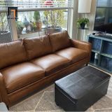  Ghế sofa băng màu nâu da bò BT33 Abbot 2m da công nghiệp 