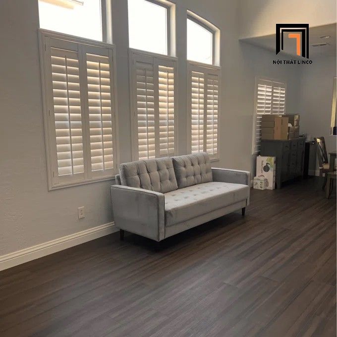  Ghế sofa băng BT26 Rosenow dài 1m9 màu xanh đen vải nhung 