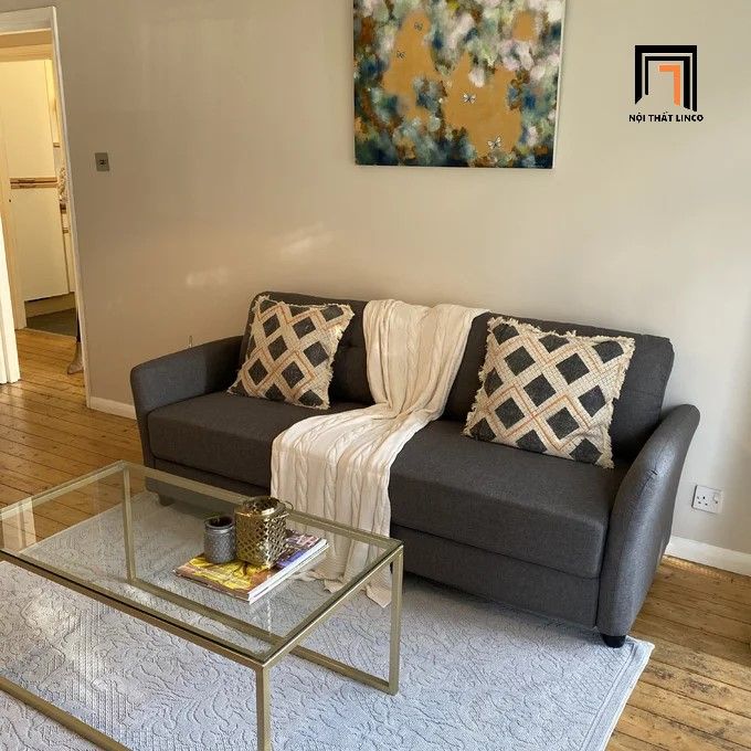  Ghế sofa băng văng xám phòng khách BT29 Helsley 1m9 giá rẻ 