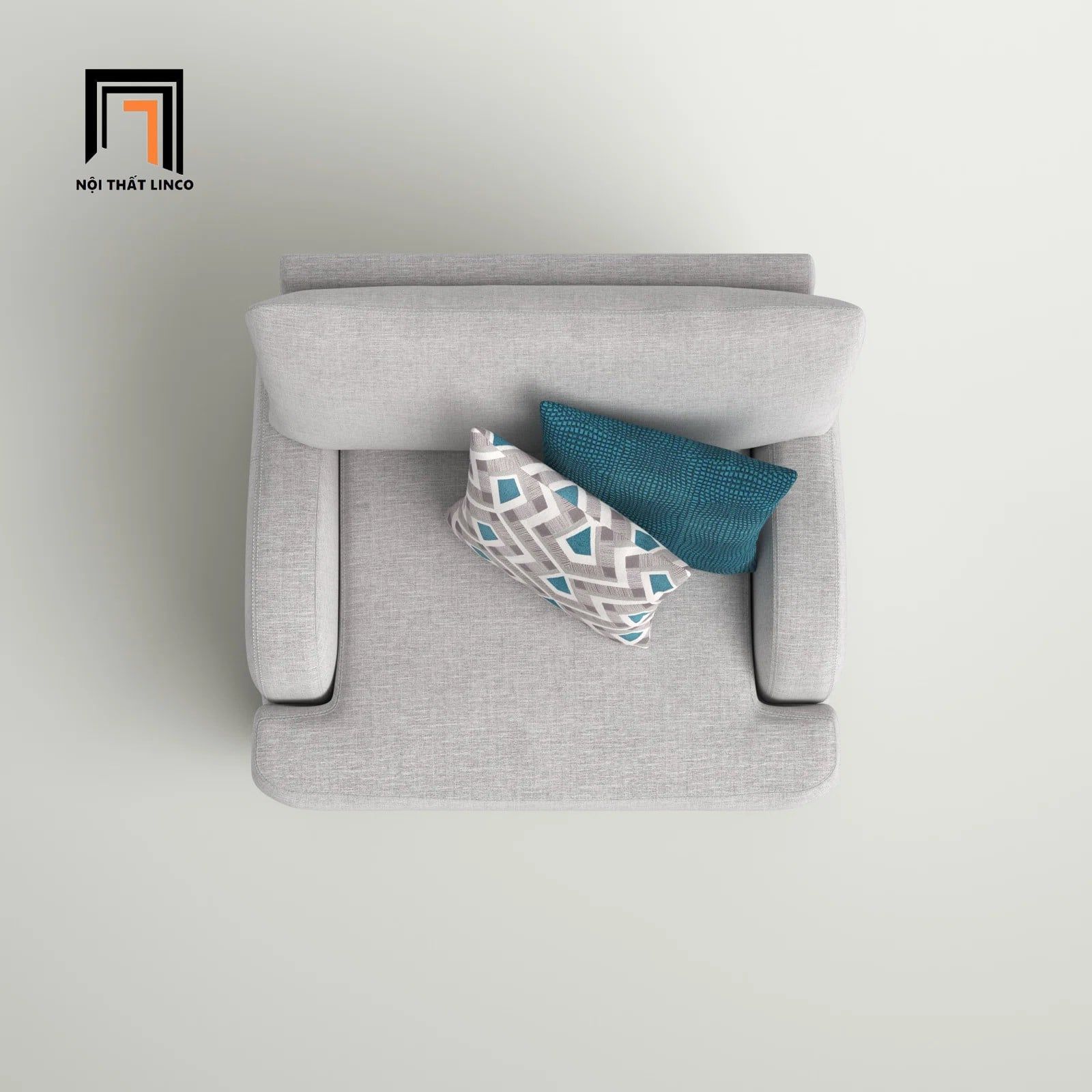  Ghế sofa đơn xám trắng DT13 Somerville phong cách tân cổ điển 