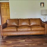  Ghế sofa băng màu nâu da bò BT33 Abbot 2m da công nghiệp 