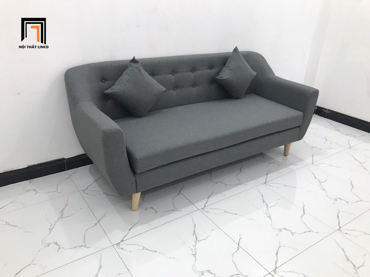  Bộ ghế sofa băng dài 1m9 BL10 BGN màu xám đen giá rẻ 