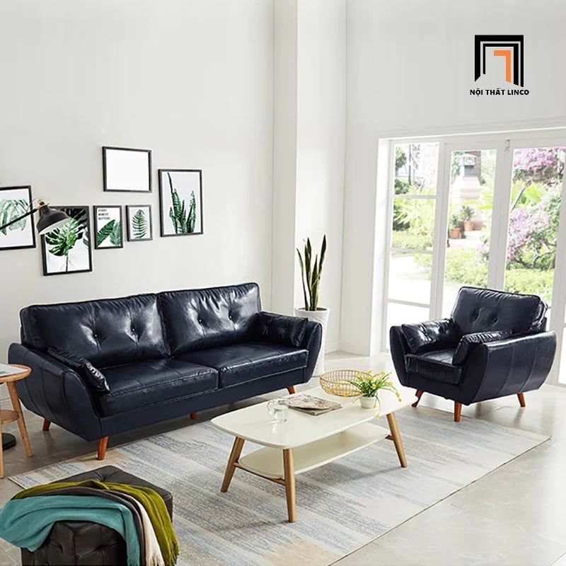  Ghế sofa đơn da công nghiệp DT77 Rothry phòng khách đẹp 