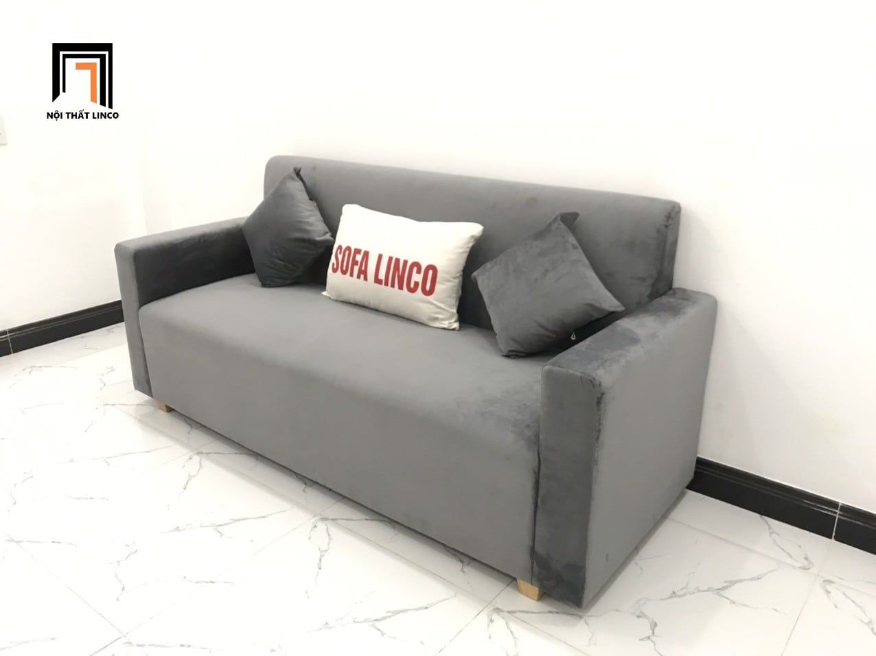  Bộ ghế sofa băng xám đen BL4 Pakita dài 1m9 phòng khách nhỏ 