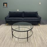  Ghế sofa văng dài 1m9 giá rẻ BT36 Jones màu xám chân inox 
