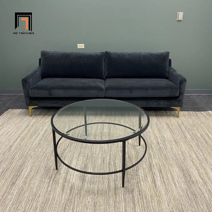  Ghế sofa văng dài 1m9 giá rẻ BT36 Jones màu xám chân inox 