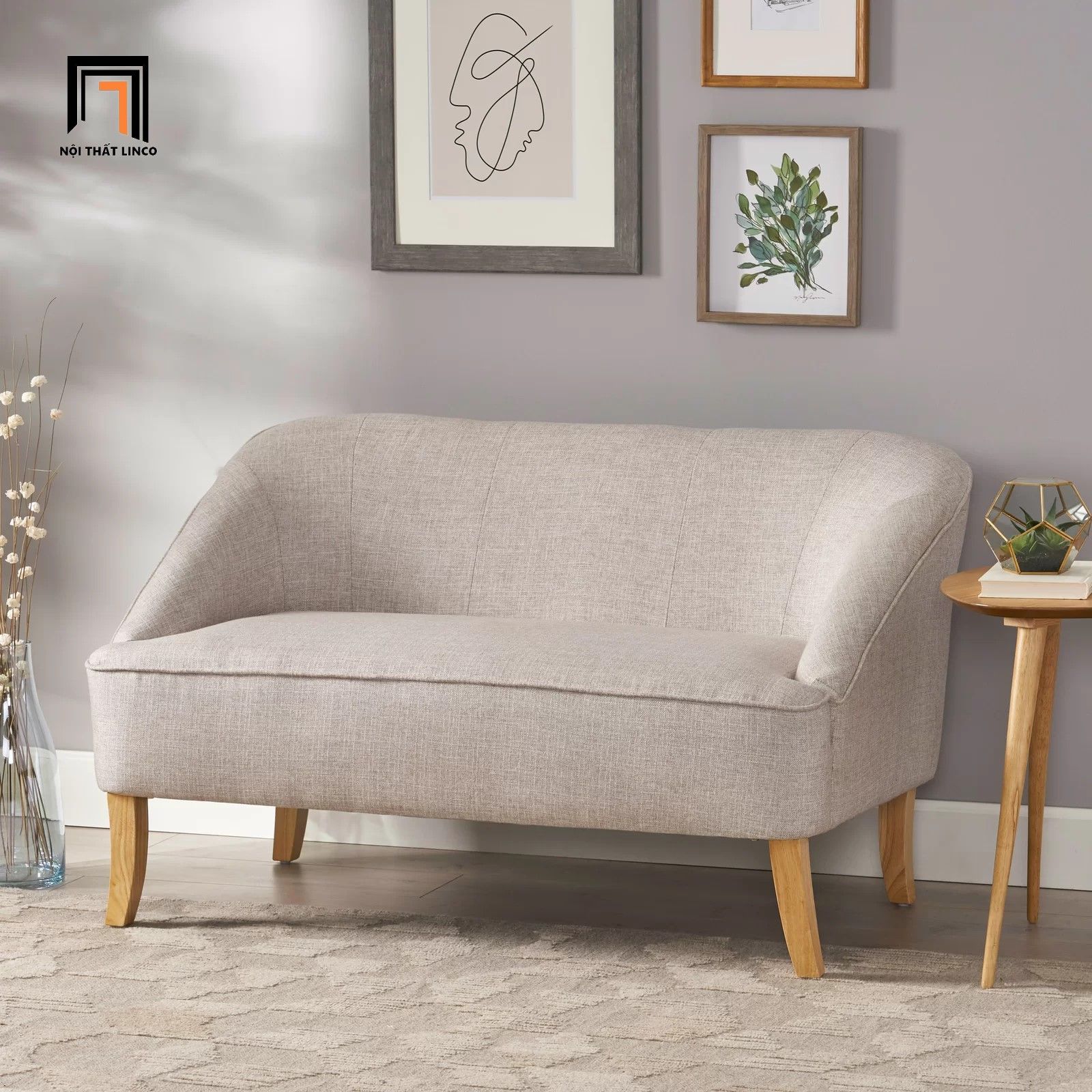  Ghế sofa băng nhỏ gọn 1m4 BT59 Baban cho phòng ngủ đẹp 