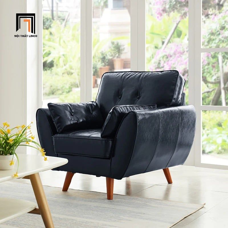 Ghế sofa đơn da công nghiệp DT77 Rothry phòng khách đẹp 