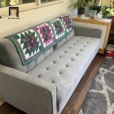  Ghế sofa băng BT26 Rosenow dài 1m9 màu xanh đen vải nhung 