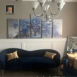  Ghế sofa băng cong vải nhung BT22 Shurtz dài 2m2 xinh xắn 