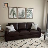  Sofa băng sang trọng BT49 Covedale da công nghiệp nâu đậm 