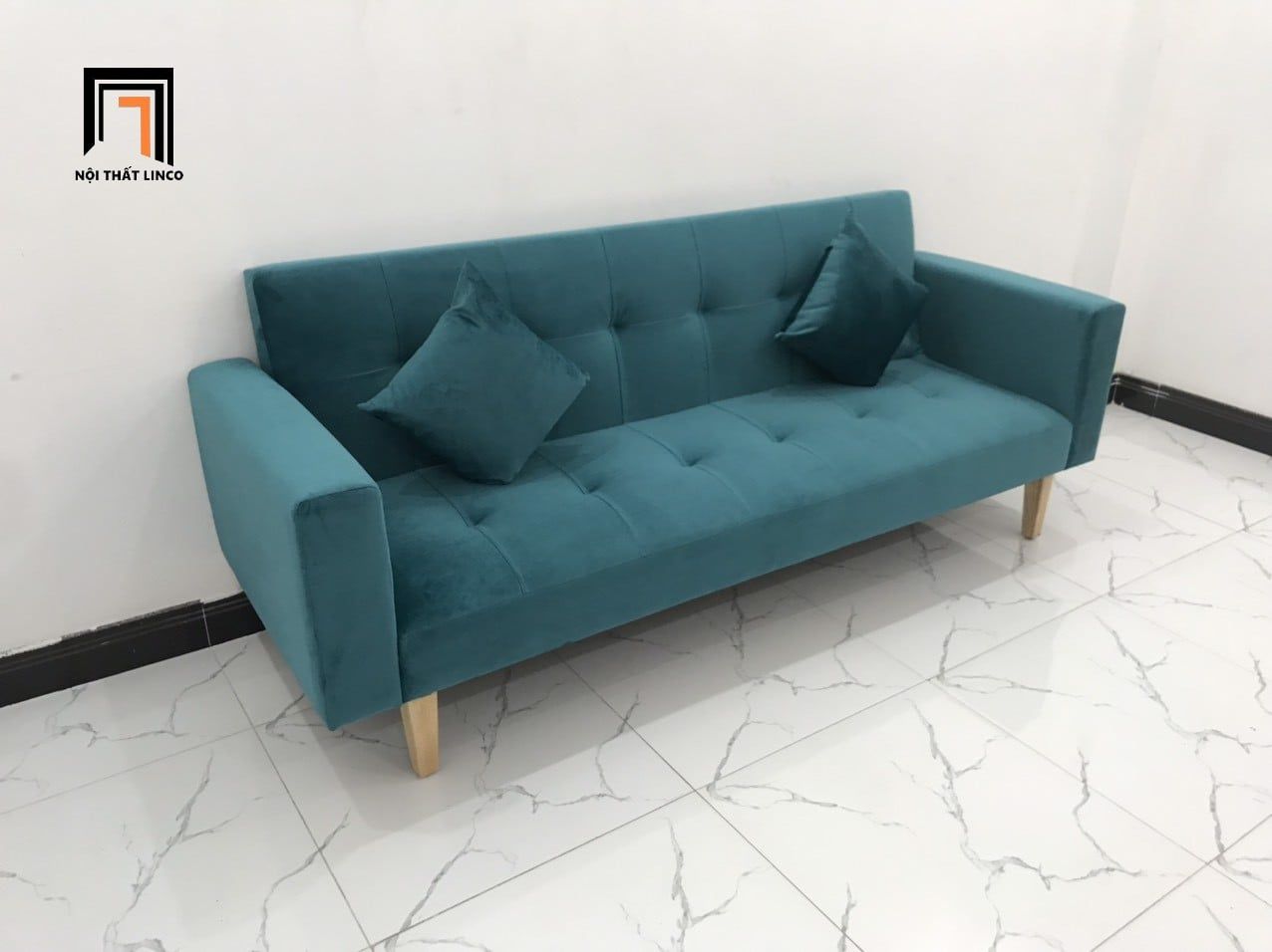  Bộ ghế sopha giường nằm dài 2m GBL2 màu xanh cổ vịt giá rẻ 