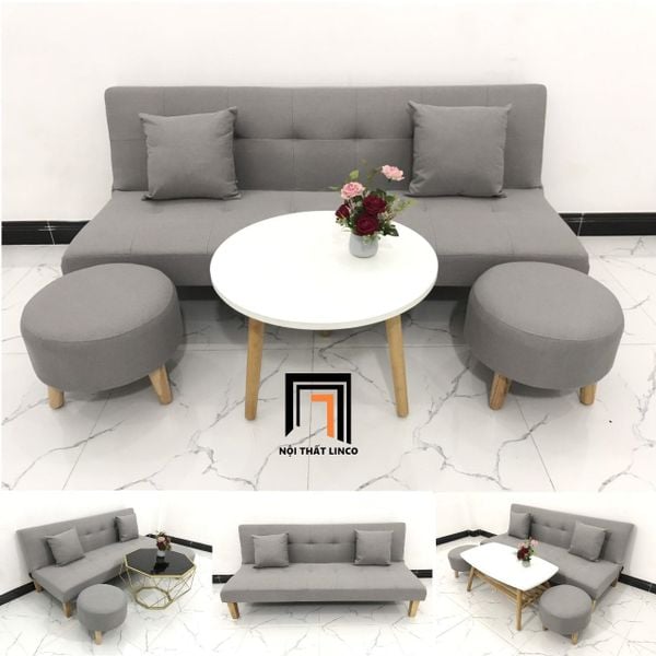 bộ ghế sofa xám trắng