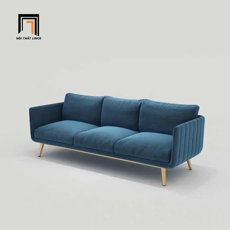  Ghế sofa đơn 1 người ngồi DT79 Genlis vải nhung màu xanh dương 