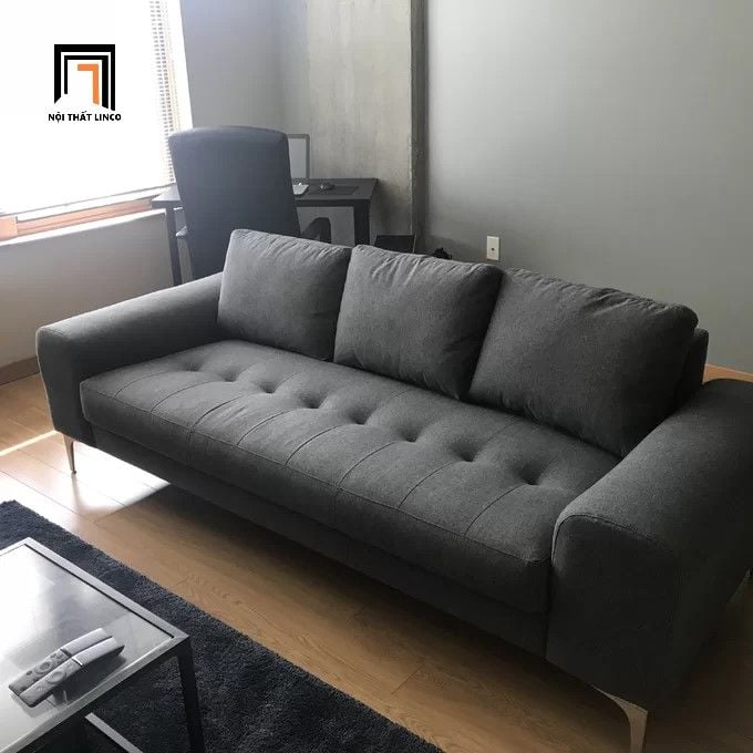  Ghế sofa băng giật lún dài 2m màu xám BT39 Glenn chân inox 