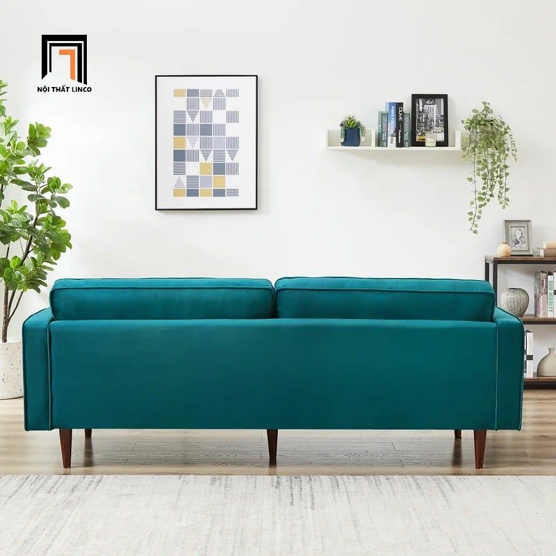  Ghế sofa băng BT2 Lude dài 2m sang trọng vải nhung xám đẹp 