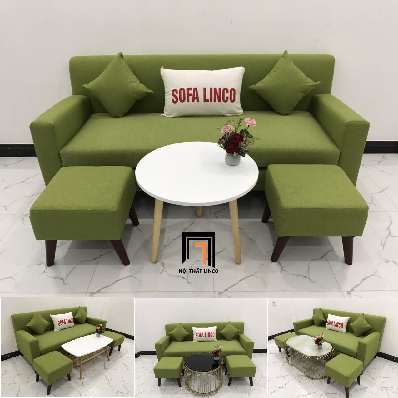  Bộ ghế sofa băng xanh lá 1m9 BL7 Rober phòng khách gia đình 