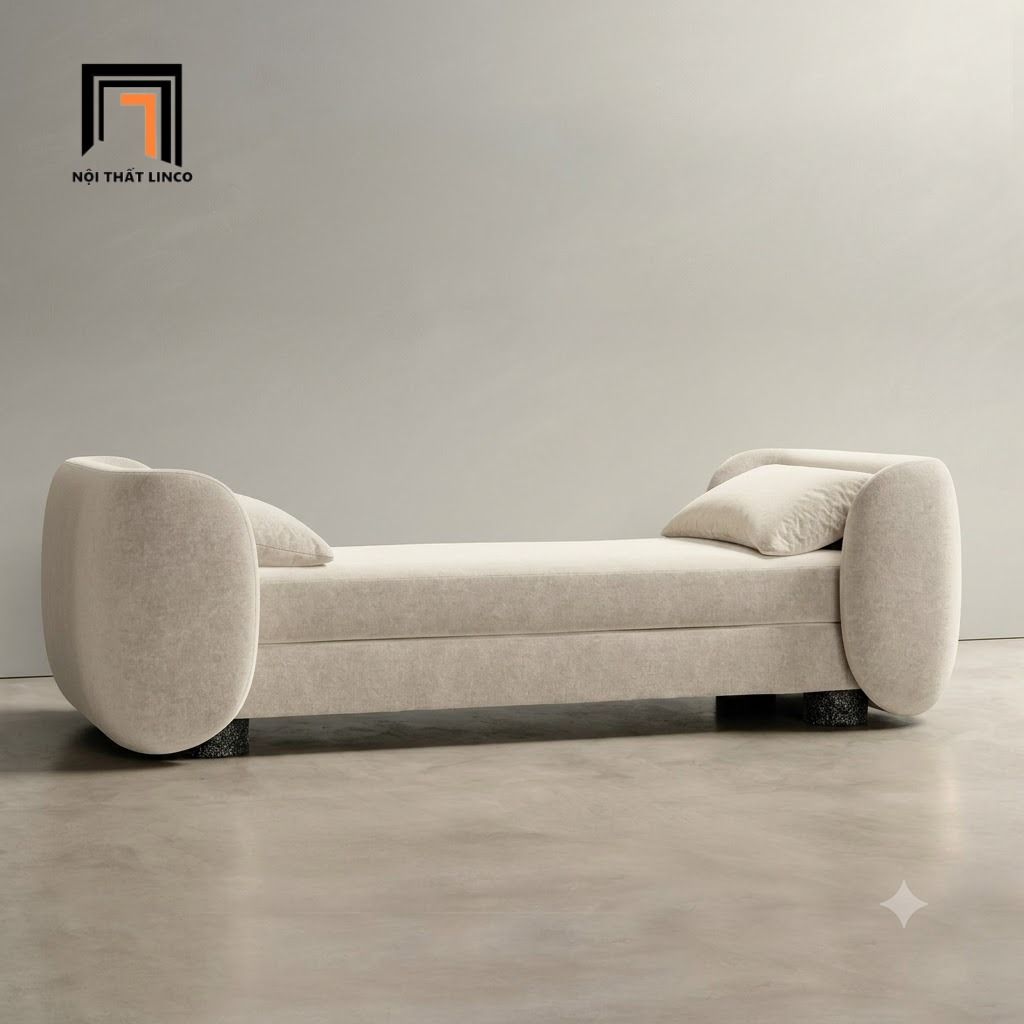  Ghế sofa bench nỉ màu xám ghi SB38 Tioge dài 1m4 giá rẻ 
