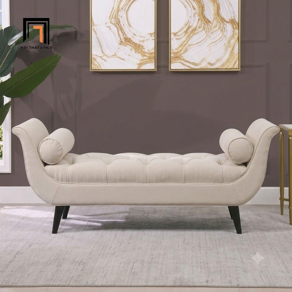  Ghế sofa đôn kiểu dáng châu Âu SB37 Clomore 1m5 xám trắng 