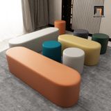  Ghế đôn sofa bọc da giả SB25 Ovaline dài 1m3 sảnh chờ 