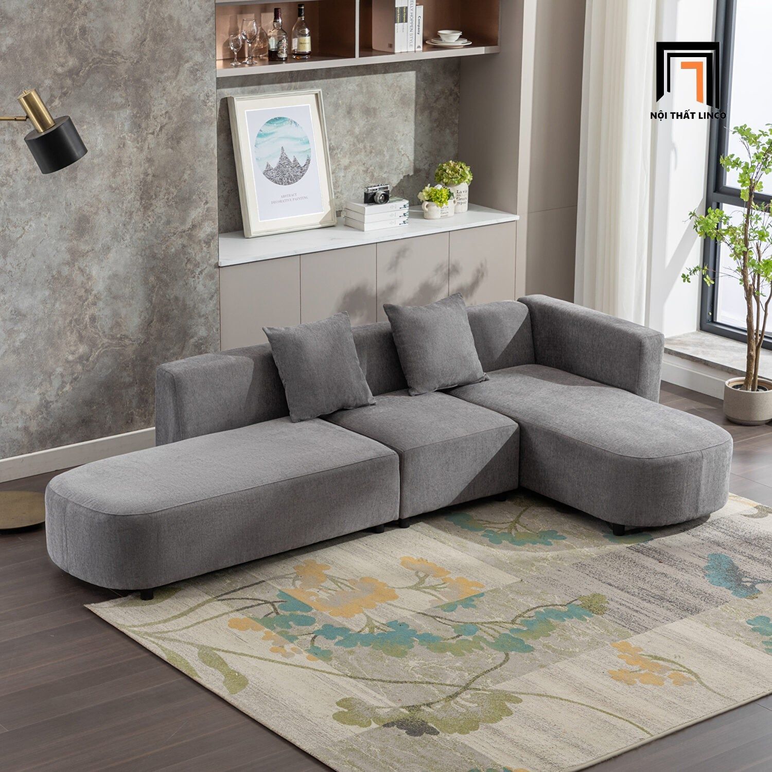 Ghế sofa góc phòng khách GT60 Woodon dài 2m8 x 1m6 giá rẻ 