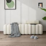  Đôn ghế sofa bọc nệm SB13 Ozora 1m3 vải nhung trắng kem 