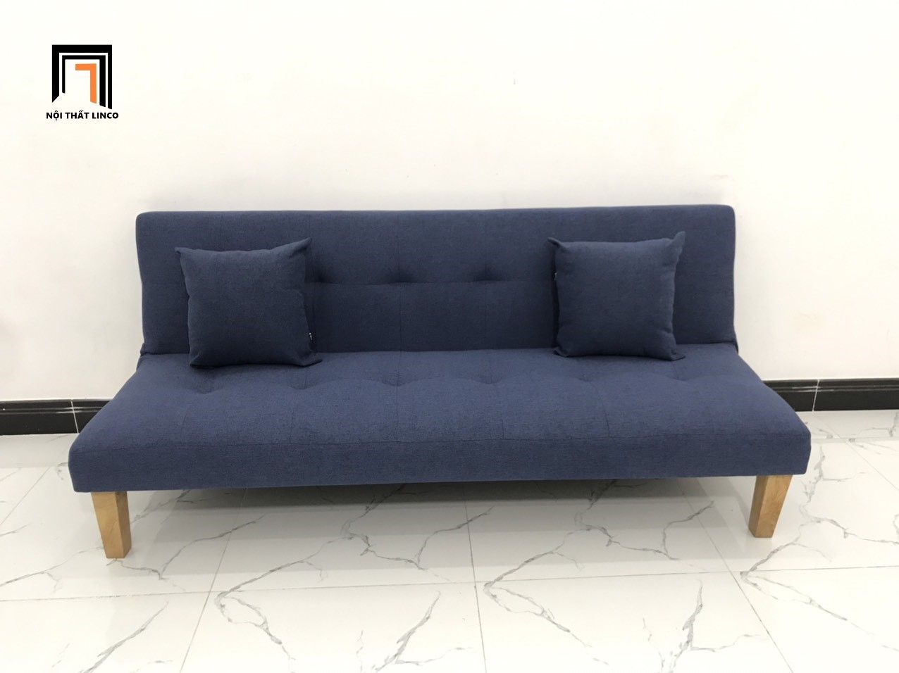  Bộ ghế sofa giường nằm dài 1m7 nhỏ gọn GBL1 xanh dương đậm 