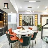  Bàn ăn mặt đá tròn mâm xoay 1m3 14-BAD6-Kingo xinh xắn 