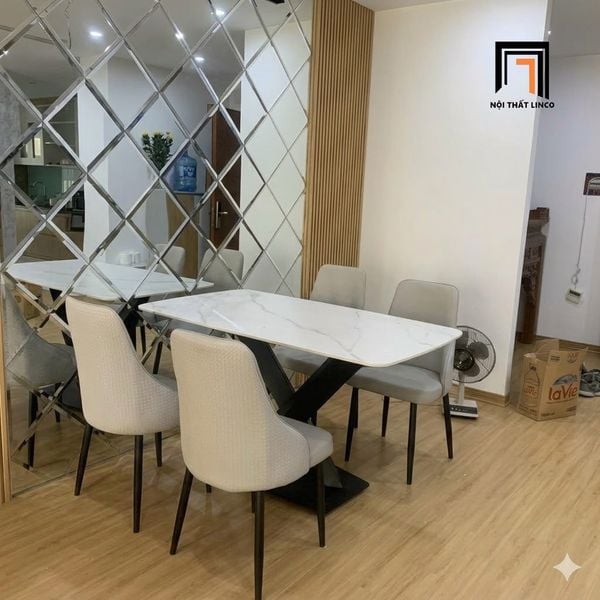 bộ bàn ghế ăn đá ceramic