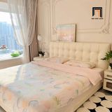  Giường bọc da PVC chống trầy GN85 Barna phòng ngủ chung cư 