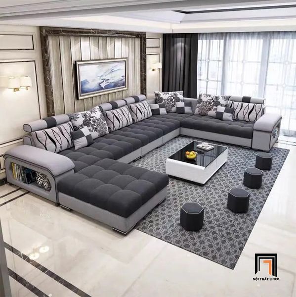 sofa chữ U dài 4m05 diện tích lớn