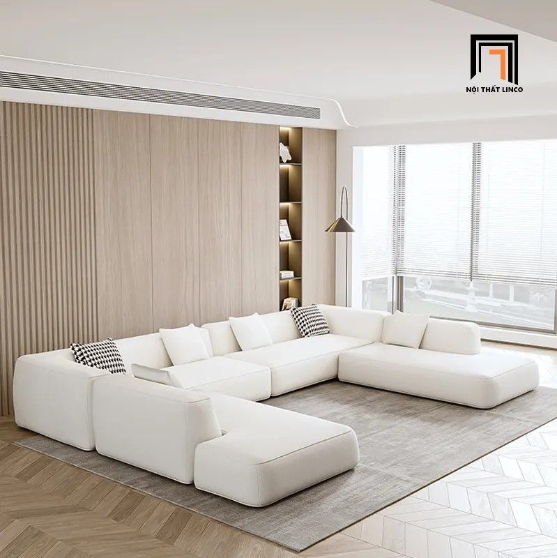  Ghế sofa U UT25 Dayton 3m2 phối xám trắng đẹp 