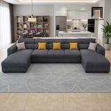  Bộ ghế sofa chữ U UT94 Eymet 3m4 xám đậm đẹp 