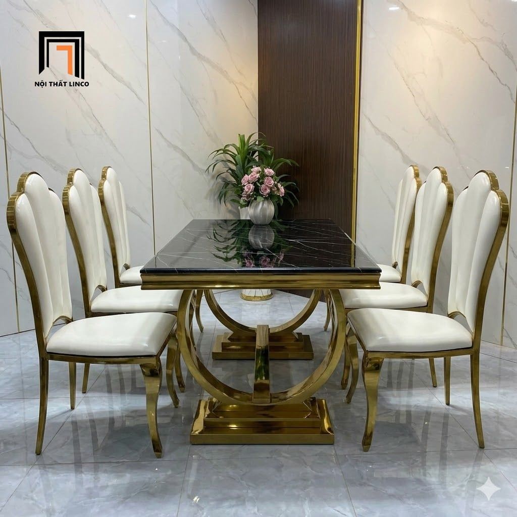  Bộ bàn ghế ăn gia đình 27-BAD6-Zolile đá ceramic cao cấp 