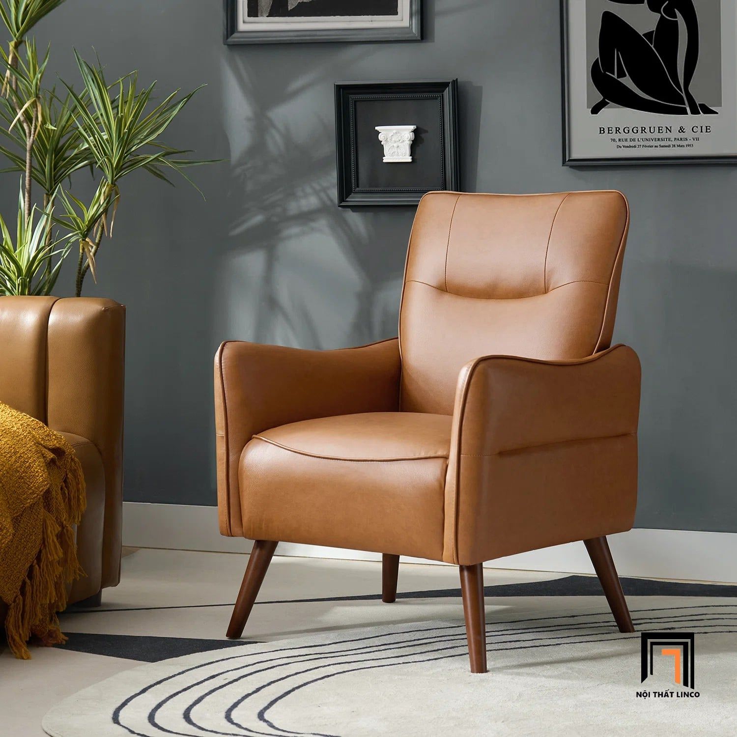  Ghế sofa đơn da giả DT106 Amylee cho văn phòng ngồi tiếp khách 