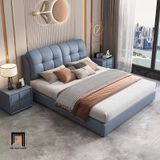  Giường ngủ cao cấp bọc da GN86 Fanure xám ghi sang trọng 
