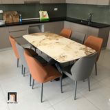  Bộ bàn ăn đá ceramic căn hộ chung cư 57-BAD6-Delei giá rẻ 